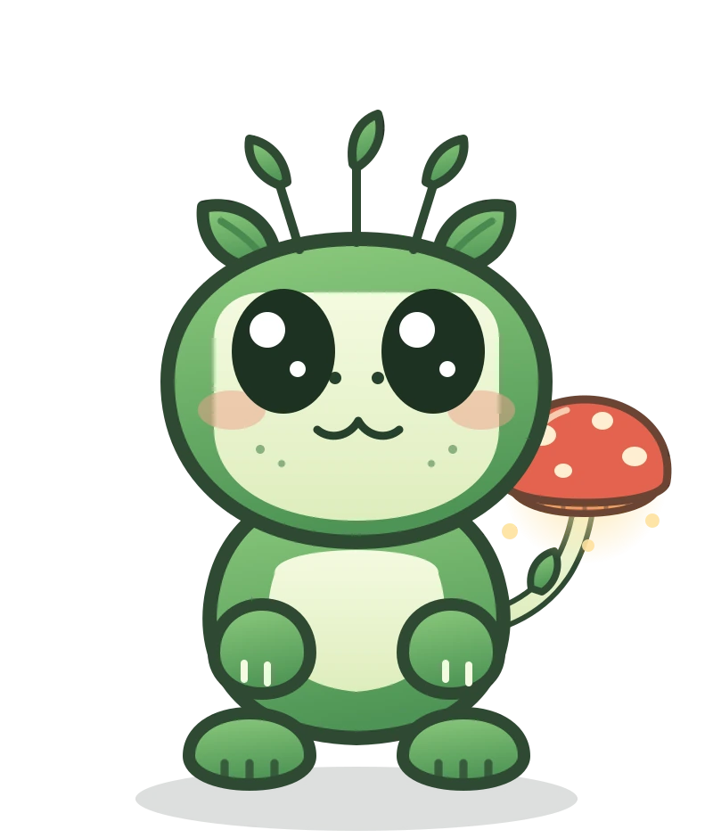 Hoplin, the app's frog-sprout Mipkin